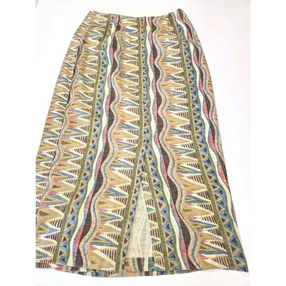 Ruff Hewn Vintage Button Loop Skirt Size 14 Made in USA Aztec Vintage EUC - Picture 4 of 11